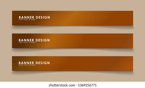 Design abstract banners with wave vectors and wood color gradients
