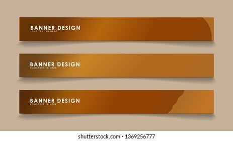 Design abstract banners with wave vectors and wood color gradients