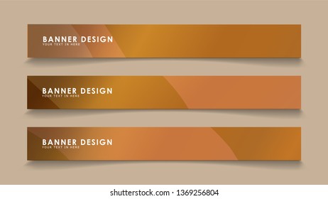 Design abstract banners with wave vectors and wood color gradients