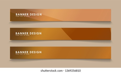 Design abstract banners with wave vectors and wood color gradients