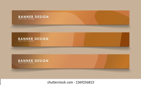 Design abstract banners with wave vectors and wood color gradients