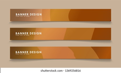 Design abstract banners with wave vectors and wood color gradients