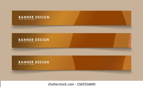 Design abstract banners with wave vectors and wood color gradients
