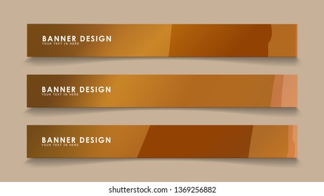Design abstract banners with wave vectors and wood color gradients