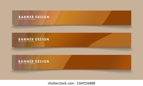 Design abstract banners with wave vectors and wood color gradients
