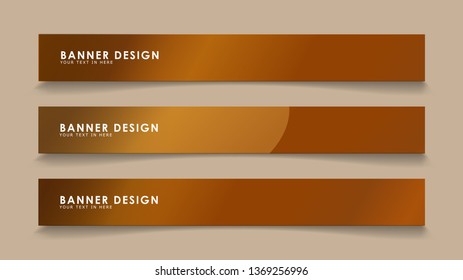 Design abstract banners with wave vectors and wood color gradients