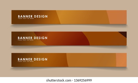 Design abstract banners with wave vectors and wood color gradients