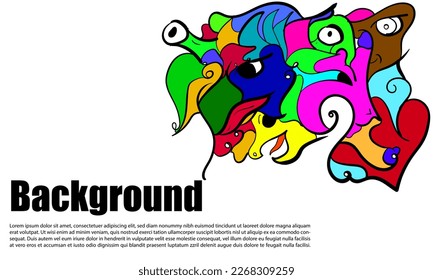 Design abstract doodle hand drawn colorful music and art suitable for your design background and poster template