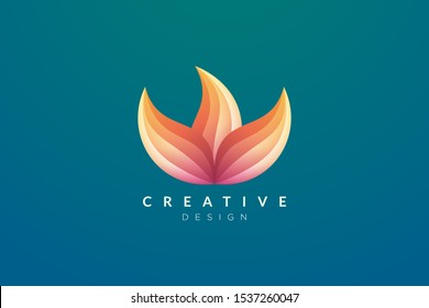Design abstract flower and leaf logo for spa, hotel, beauty, health, fashion, cosmetic, boutique, salon, yoga, therapy. Simple and modern vector design for your business brand or product