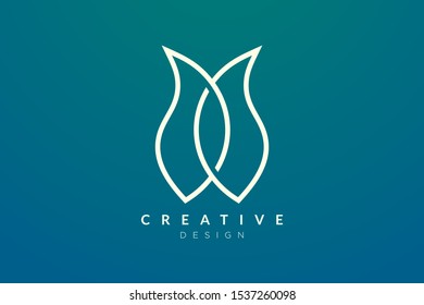 Design abstract flower and leaf logo for spa, hotel, beauty, health, fashion, cosmetic, boutique, salon, yoga, therapy. Simple and modern vector design for your business brand or product