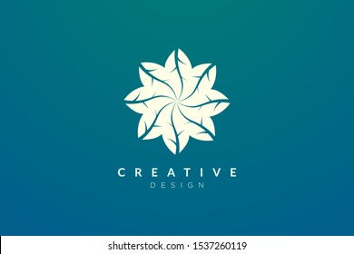 Design abstract flower and leaf logo for spa, hotel, beauty, health, fashion, cosmetic, boutique, salon, yoga, therapy. Simple and modern vector design for your business brand or product