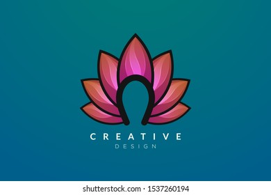 Design abstract flower and leaf logo for spa, hotel, beauty, health, fashion, cosmetic, boutique, salon, yoga, therapy. Simple and modern vector design for your business brand or product