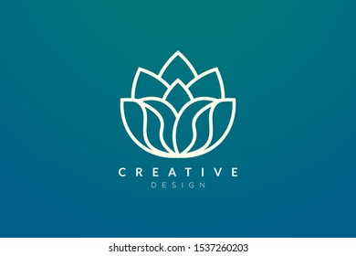 Design abstract flower and leaf logo for spa, hotel, beauty, health, fashion, cosmetic, boutique, salon, yoga, therapy. Simple and modern vector design for your business brand or product