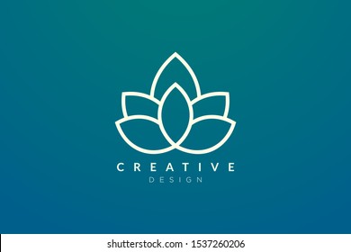 Design abstract flower and leaf logo for spa, hotel, beauty, health, fashion, cosmetic, boutique, salon, yoga, therapy. Simple and modern vector design for your business brand or product