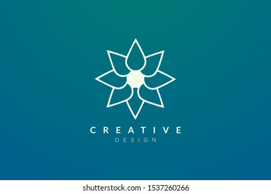 Design abstract flower and leaf logo for spa, hotel, beauty, health, fashion, cosmetic, boutique, salon, yoga, therapy. Simple and modern vector design for your business brand or product