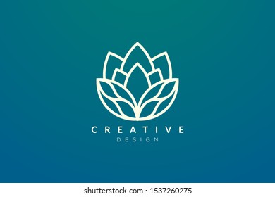 Design abstract flower and leaf logo for spa, hotel, beauty, health, fashion, cosmetic, boutique, salon, yoga, therapy. Simple and modern vector design for your business brand or product