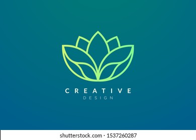 Design abstract flower and leaf logo for spa, hotel, beauty, health, fashion, cosmetic, boutique, salon, yoga, therapy. Simple and modern vector design for your business brand or product