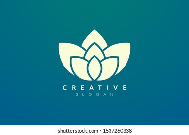 Design abstract flower and leaf logo for spa, hotel, beauty, health, fashion, cosmetic, boutique, salon, yoga, therapy. Simple and modern vector design for your business brand or product