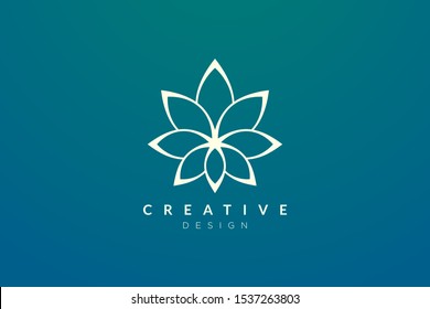 Design abstract flower and leaf logo for spa, hotel, beauty, health, fashion, cosmetic, boutique, salon, yoga, therapy. Simple and modern vector design for your business brand or product
