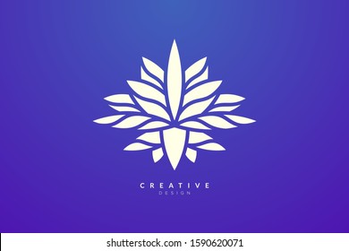 Design abstract flower and leaf logo for spa, hotel, beauty, health, fashion, cosmetic, boutique, salon, yoga, therapy. Simple and modern vector design for your business brand or product.