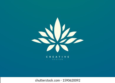 Design abstract flower and leaf logo for spa, hotel, beauty, health, fashion, cosmetic, boutique, salon, yoga, therapy. Simple and modern vector design for your business brand or product.