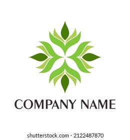 Design abstract flower and leaf logo for spa, hotel, beauty, health, fashion, cosmetic, boutique, salon, yoga, therapy