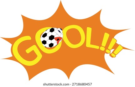 Diseño abstracto Gool Vector de balón de fútbol