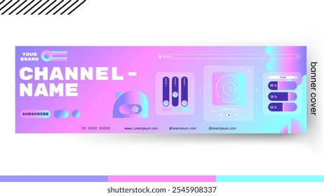 Projeta o banner geométrico do gradiente abstrato uma tela mostrando a página da página. ilustração vetor. cor vibrante