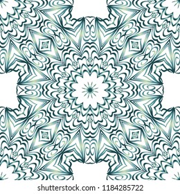 Design with abstract hand drawn floral seamless pattern with decorative element. Template design for card, shawl, bandanna, fashion print.