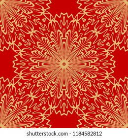 Design with abstract hand drawn floral seamless pattern with decorative element. Template design for card, shawl, bandanna, fashion print.