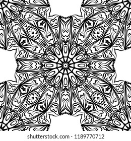 Design with abstract hand drawn floral seamless pattern with decorative element. Template design for card, shawl, bandanna, fashion print.