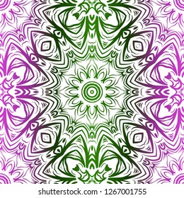 Design With Abstract Hand Drawn Floral Seamless Pattern With Decorative Element. Vector Illustration. Template Design For Card,Fashion Print, Wallpaper.