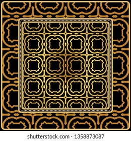 Design With Abstract Hand Drawn Geometric Pattern With Decorative Element. Vector Illustration. Template Design For Card, Shawl, Bandanna, Fashion Print.