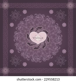 Design with abstract hand drawn waves pattern with decorative element. Template design for card or shawl. 