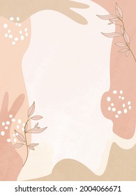 Design abstract illustration template story social media card botanical textures art work