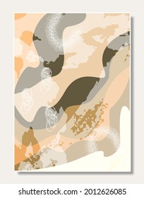 Dibujo abstracto de diseño vector EPS 10 geometría dibujada a mano forma arte moderno contemporáneo de mediados de siglo, estilo boho escandinavo nórdico