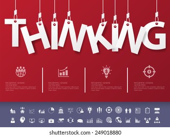 Design abstract infographic front on the rope.Vector/illustration.thinking.