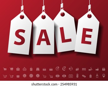 Design abstract infographic front on the rope.Vector/illustration.sale icon set.