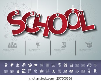 Design abstract infographic front on the rope.Vector/illustration.school icon set.