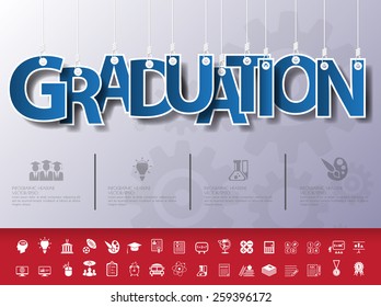 Design abstract infographic front on the rope.Vector/illustration.graduation icon set.