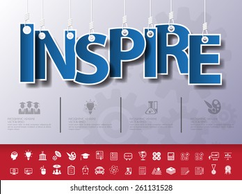 Design abstract infographic front on the rope.Vector/illustration.inspire icon set.