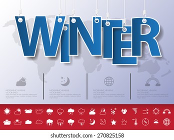 Design abstract infographic front on the rope.Vector/illustration.winter icon set.