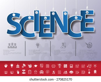 Design abstract infographic front on the rope.Vector/illustration.science icon set.