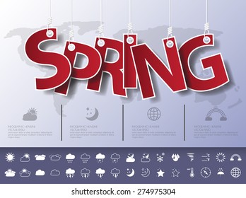 Design abstract infographic front on the rope.Vector/illustration.spring icon set.