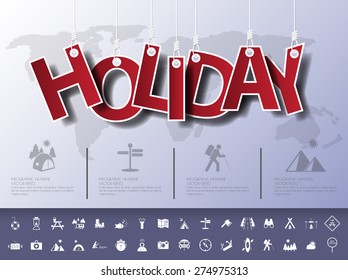 Design abstract infographic front on the rope.Vector/illustration.weekend icon set.