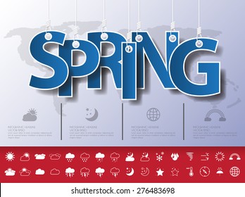 Design abstract infographic front on the rope.Vector/illustration.spring icon set.