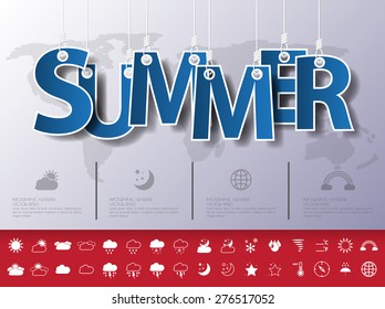 Design abstract infographic front on the rope.Vector/illustration.summer icon set.