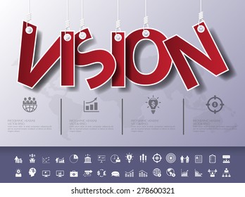 Design abstract infographic front on the rope.Vector/illustration.vision icon set.