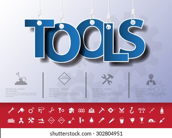 Design abstract infographic front on the rope.Vector/illustration.construction icon set.