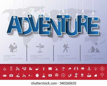 Design abstract infographic front on the rope.Vector/illustration.weekend icon set.
